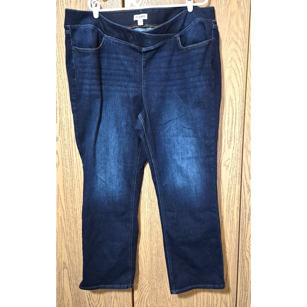 M Jeans By Maurices Women's Dark Blue Original Fit High Rise Jeans Sz 24W Short